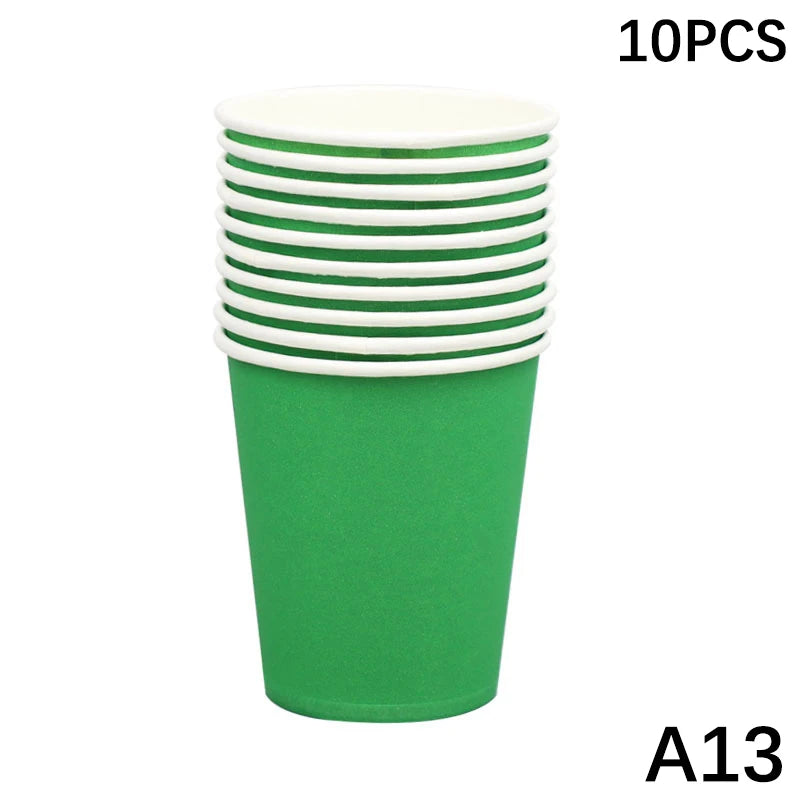 Disposable Paper Cups 9oz – Thick, Colorful & Heat-Resistant, Pack of 10 for Parties & Events