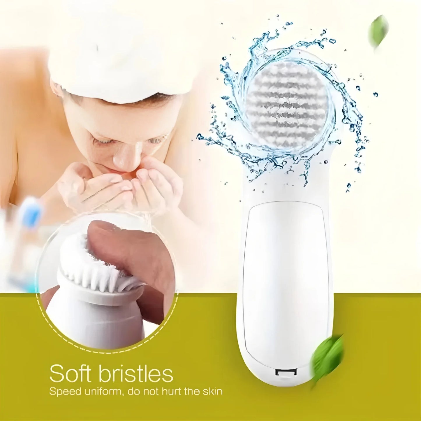 2026 Electric Facial Cleaner 5 IN 1 Face Cleansing Brush Wash Machine Spa Skin Care Massager  Battery-powered（Without battery）