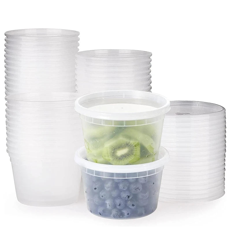 16oz Disposable Food Containers with Lids – Leakproof, Microwave & Freezer Safe, Pack of 10 or 25