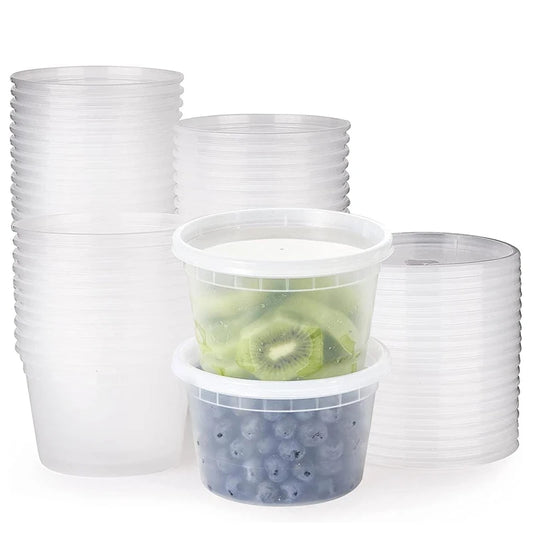 16oz Disposable Food Containers with Lids – Leakproof, Microwave & Freezer Safe, Pack of 10 or 25